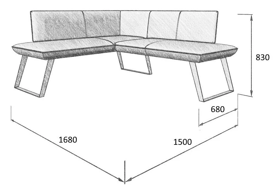 Диван кухон. Cosmo 140-158 L blue 1500*1680*830 - фото 4