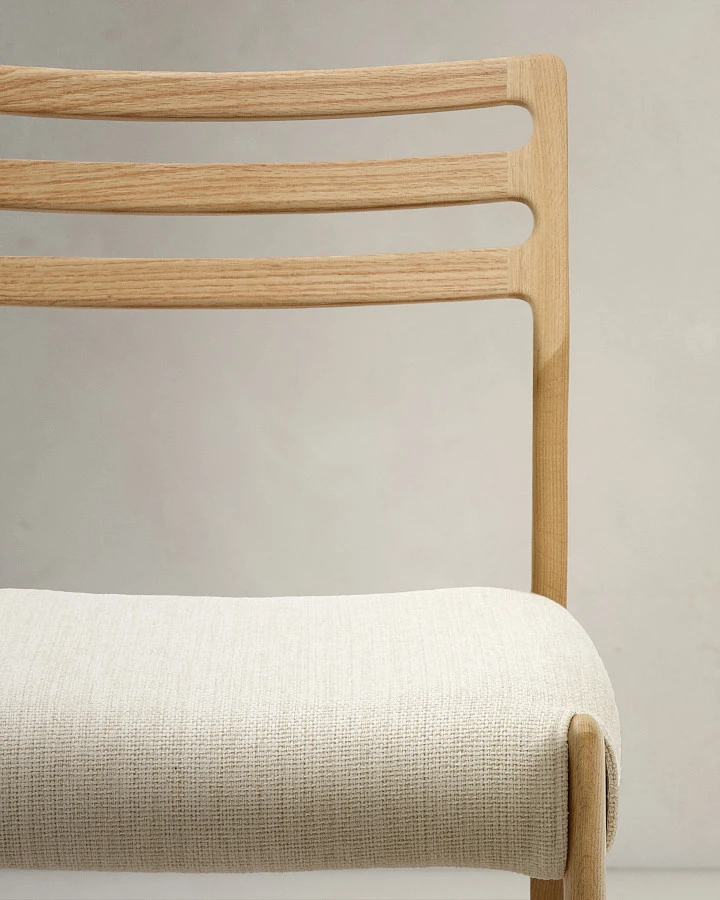 Стул Cudia из бежевой синели из массива дуба с натуральной отделкой FSC Mix Credi - фото 10