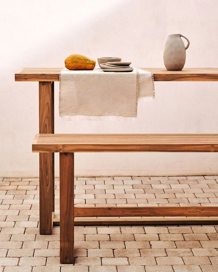 Canadell Уличная скамейка из 100% переработанного тикового дерева 130 см - фото 2