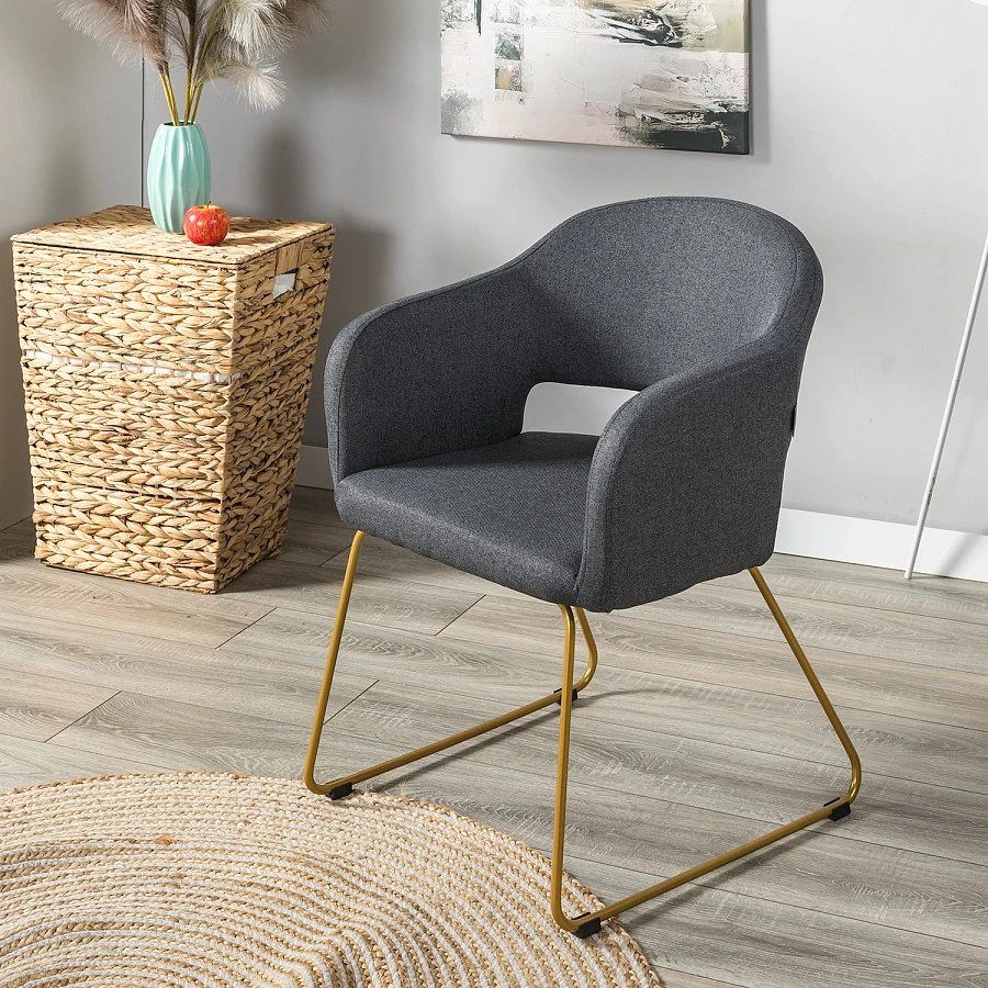 Кресло Oscar тёмно-серый/Линк золото - фото 7