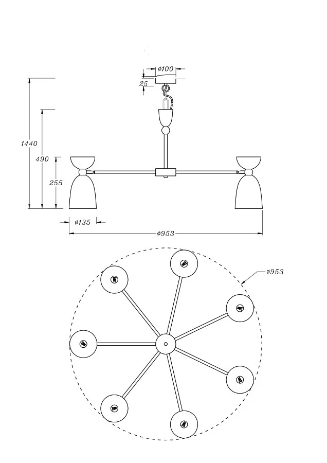 Подвесной светильник Maytoni MOD113PL-07W - фото 2