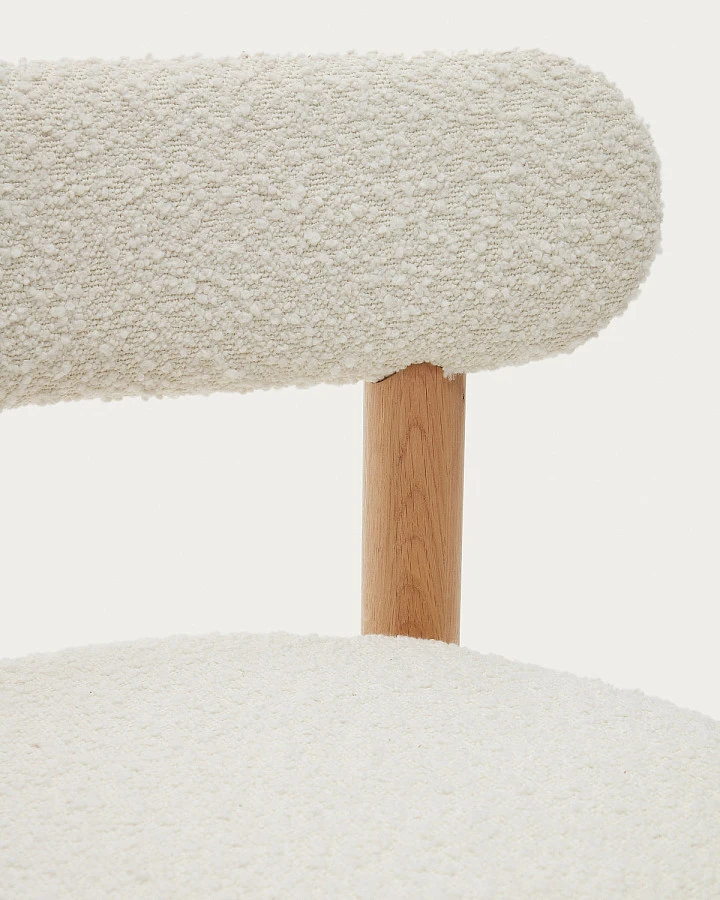 Стул Nebai белый из букле и массива дуба - фото 10