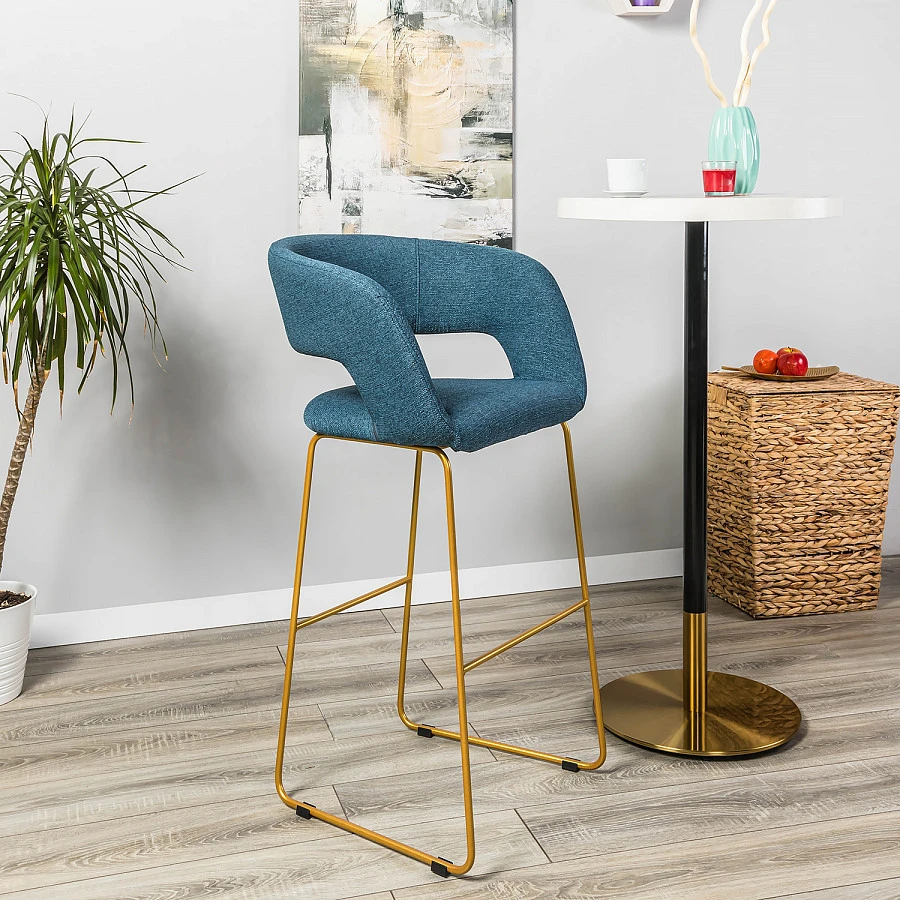Кресло Бар. Hugs синий/Линк золото - фото 11