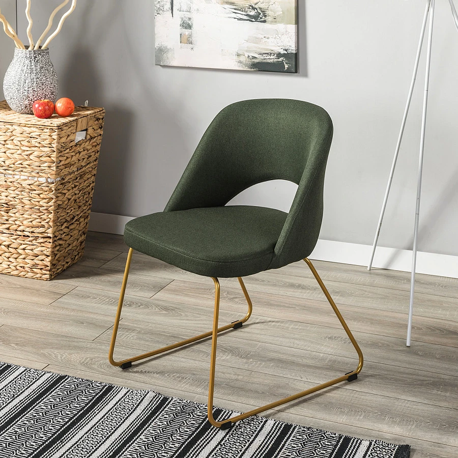 Кресло Lars тёмно-зеленый/Линк золото - фото 8
