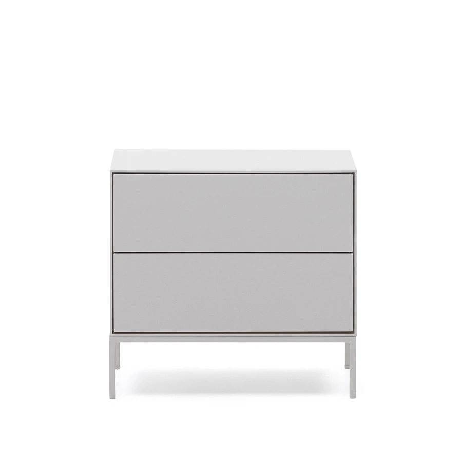 Vedrana Тумбочка прикроватная 2 ящика белый лак 60 x 55 см - фото 3