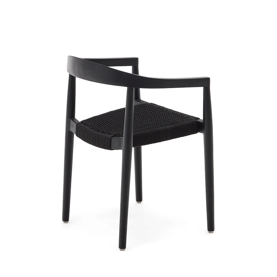 Ydalia Садовый стул из черного тика и черной веревки - фото 6