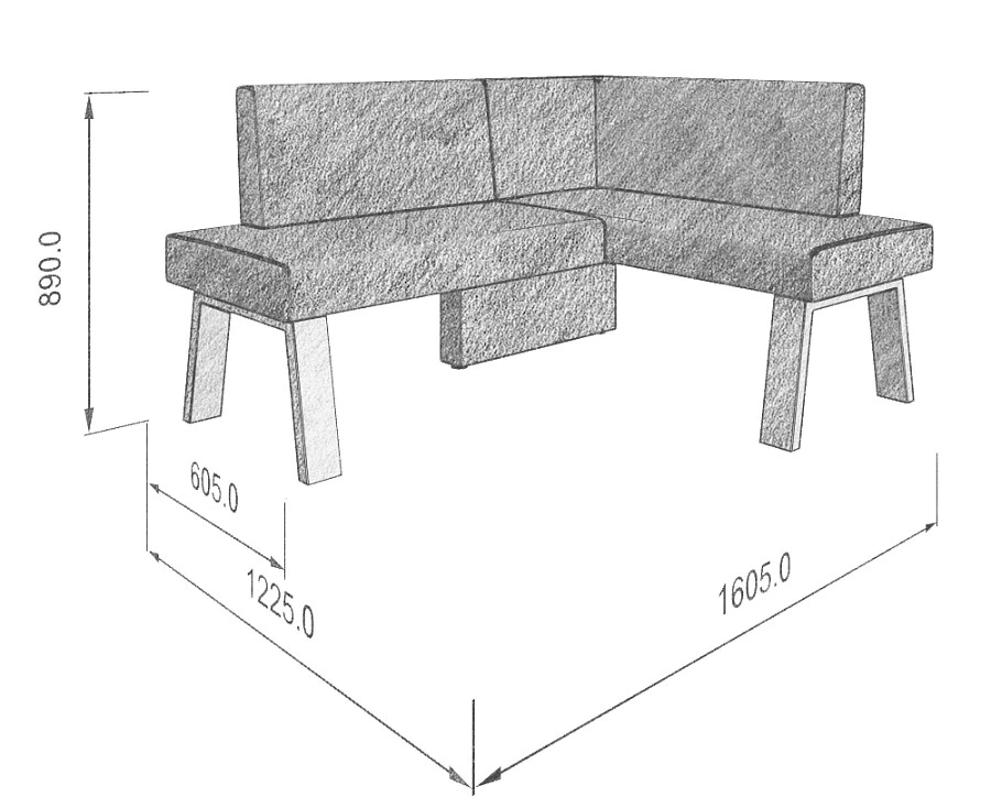 Диван кухон. Alto 158-120 R 29 1605*1225*810 - фото 2