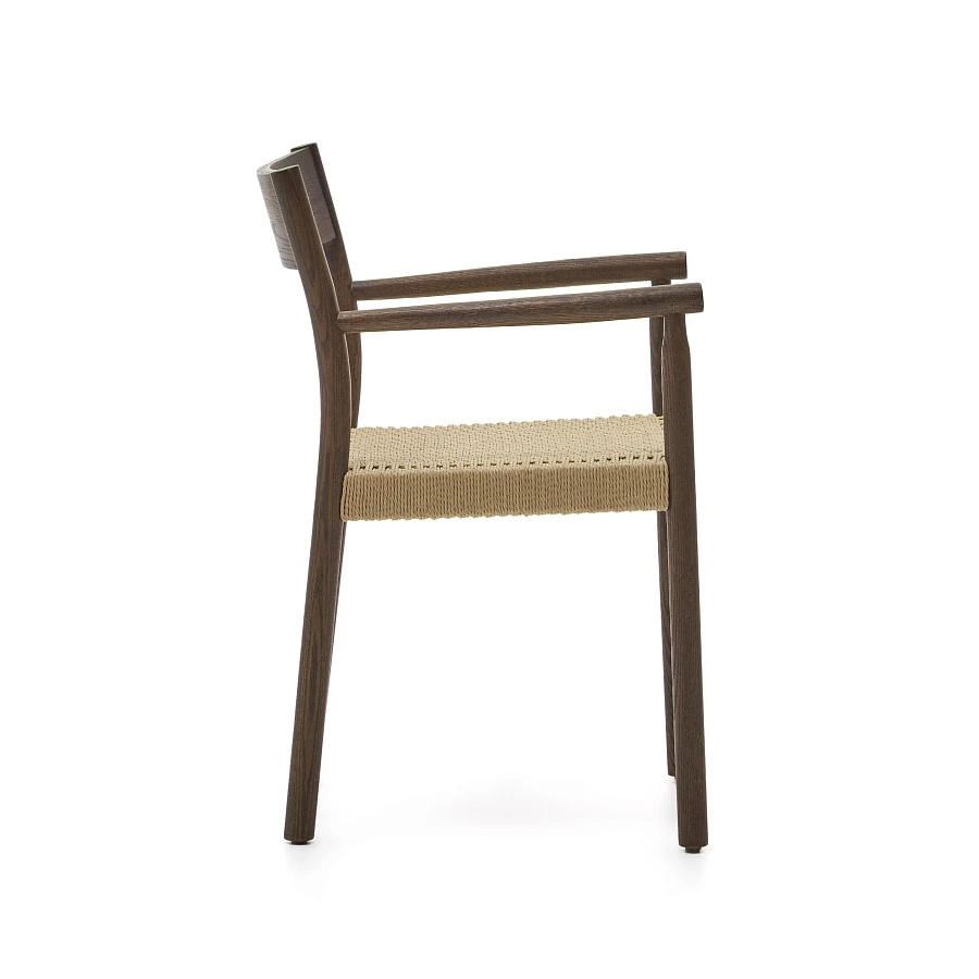 Yalia Стул из массива дуба с отделкой из ореха и сиденьем из 100% веревки - фото 5