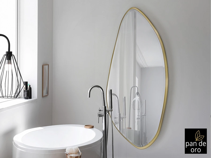 Зеркало овальное Mimo 80X170 золотое - фото 5