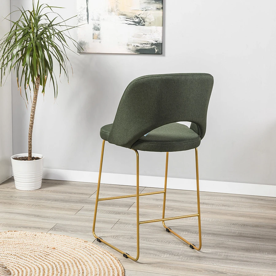 Кресло полубар Lars тёмно-зеленый/Линк золото - фото 13