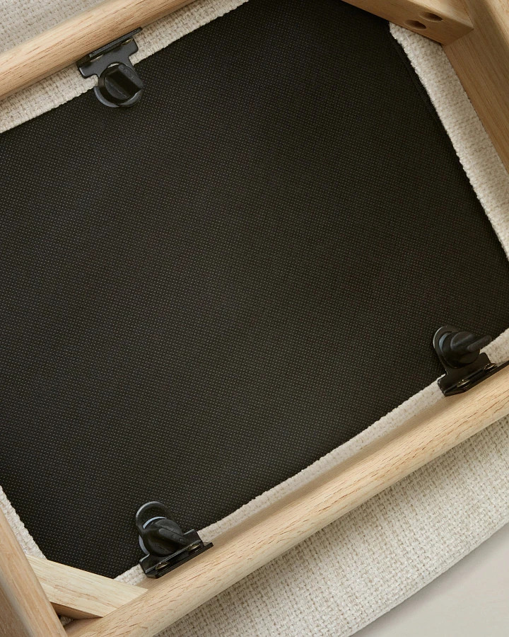 Стул Timons из бежевой синели из массива дуба с натуральной отделкой FSC Mix Credit - фото 12