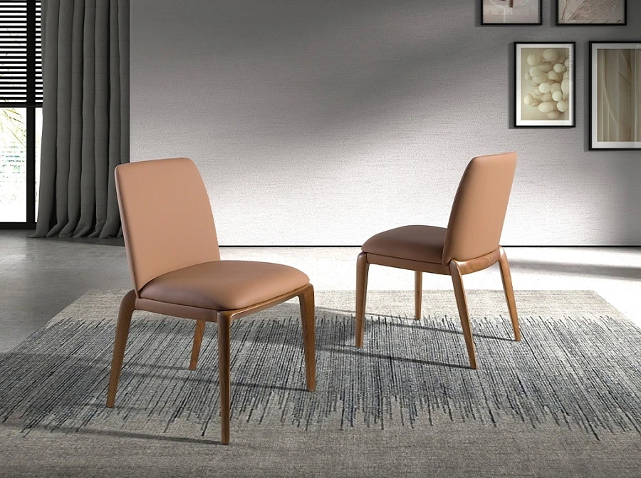 Стул 4135/CH23016 из экокожи коричневого цвета - фото 5