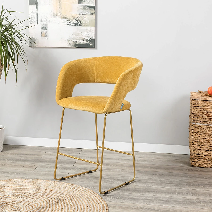 Кресло полубар Hugs желтый/Линк золото - фото 6