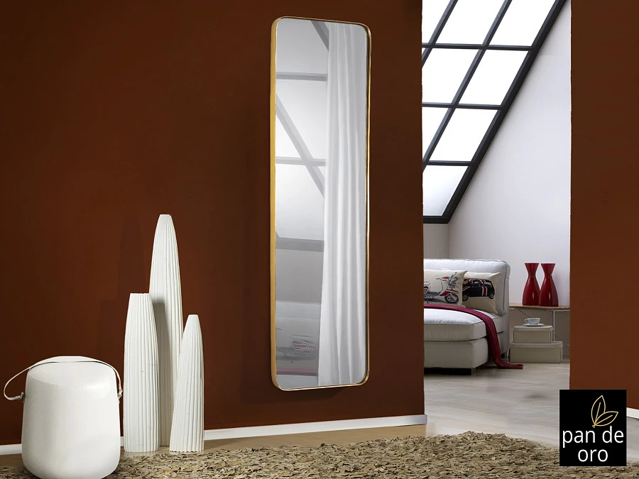 Зеркало прямоугольное Orio 51X165 золото - фото 4