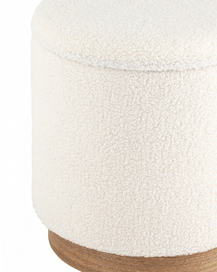Пуф с ящиком Холли S тедди белый - фото 4