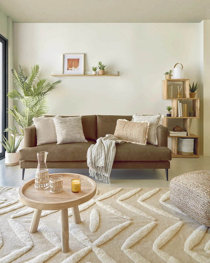 Кофейный столик Glenda из массива тика Ø 55 см - фото 5