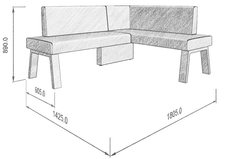 Диван кухон. Alto 178-140 R 5 1805*1425*830 - фото 2