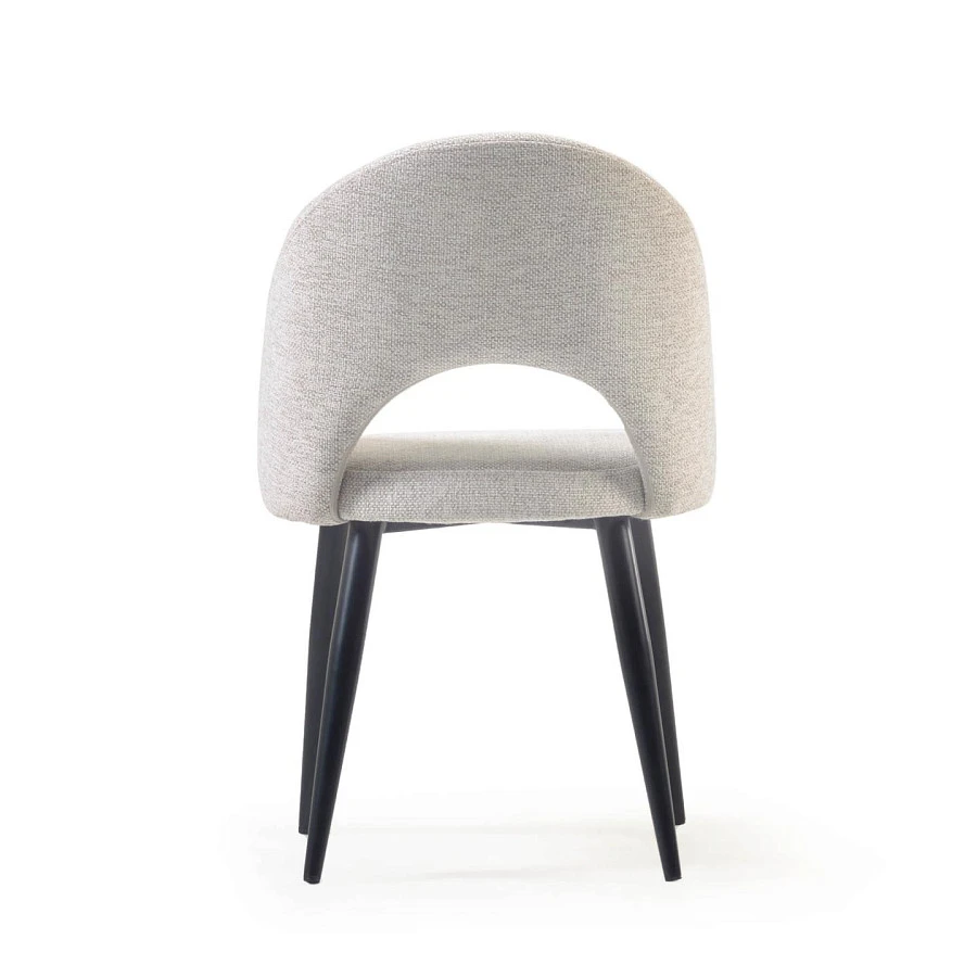 Бежевый стул Mael на стальных ножках с черной отделкой - фото 7