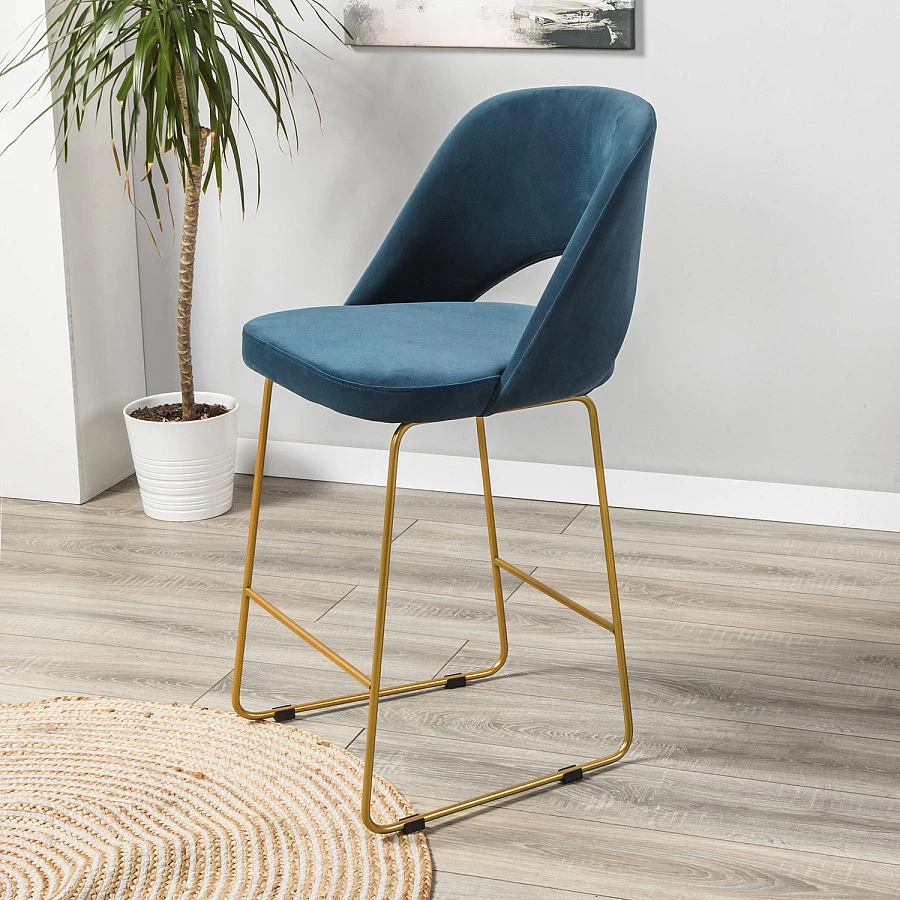 Кресло полубар Lars Diag blue/Линк золото - фото 8