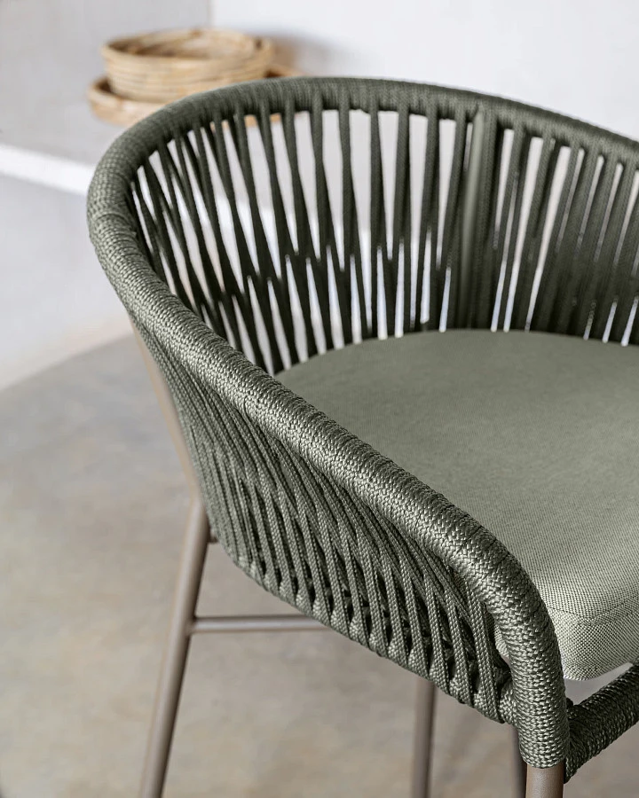 Стул Yanet из зеленой веревки, высота 65 см - фото 3
