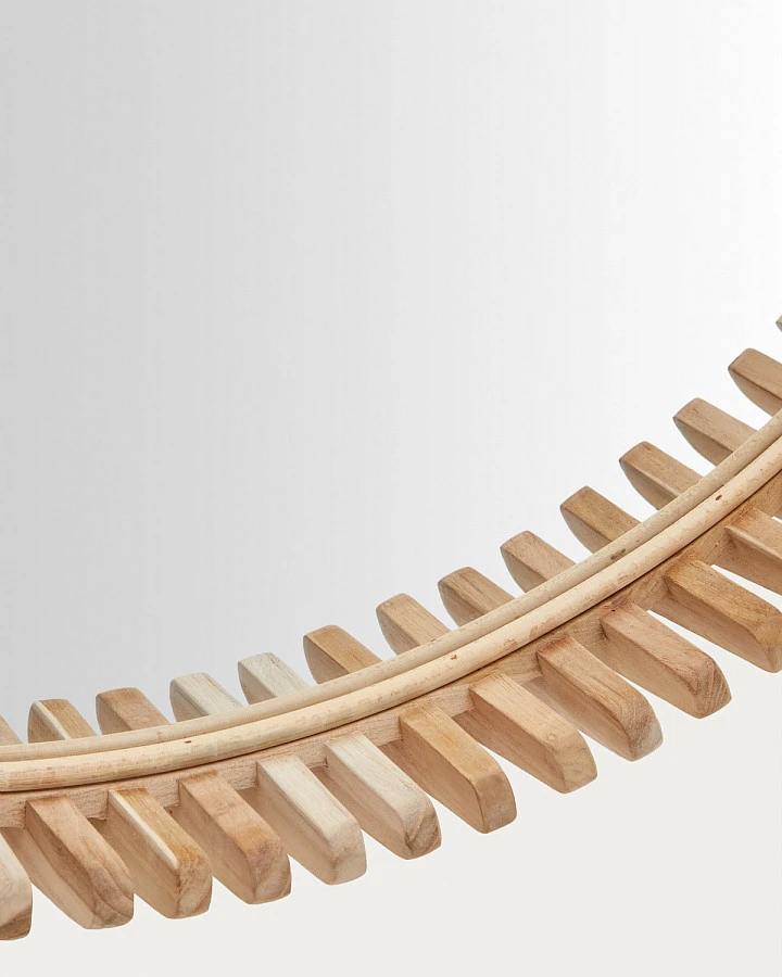 Polke Зеркало в раме из тикового дерева Ø 80 - фото 5