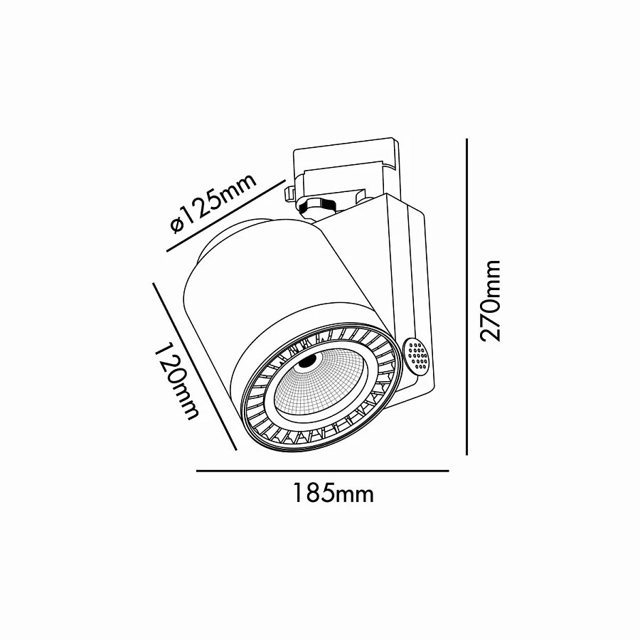 Трековый светильник Cylinder черный LED 23,5W 3000K 56º - фото 2