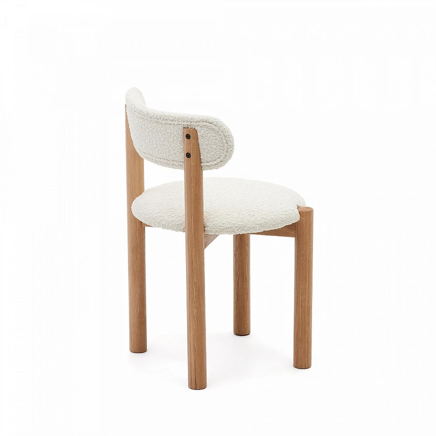 Стул Nebai белый из букле и массива дуба - фото 6