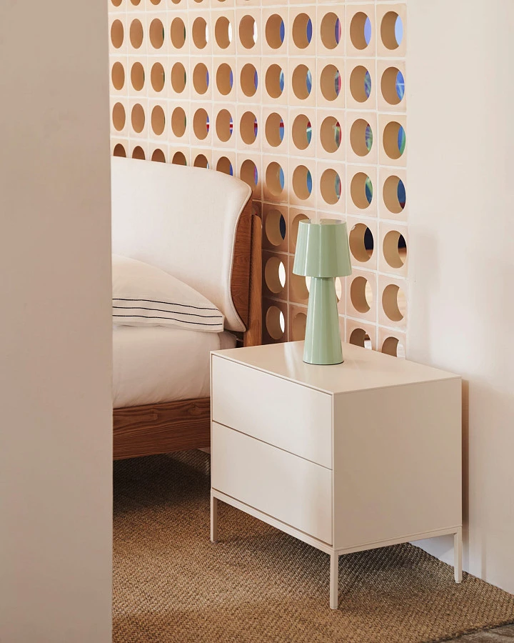 Vedrana Тумбочка прикроватная 2 ящика белый лак 60 x 55 см - фото 2