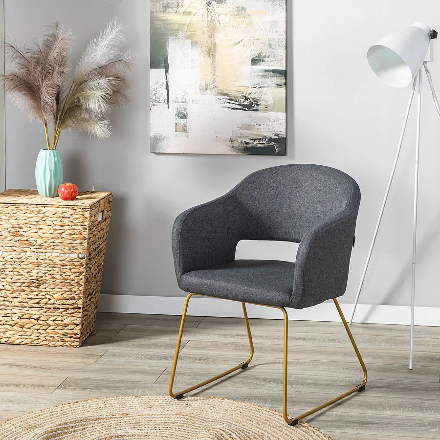 Кресло Oscar тёмно-серый/Линк золото - фото 8