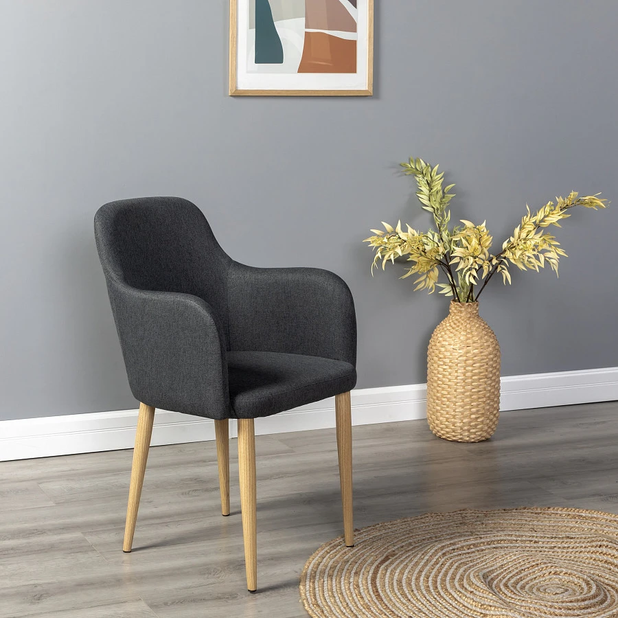 Кресло Ledger темно-серый/нат.дуб - фото 7