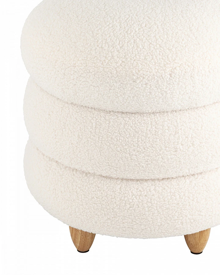 Пуф с ящиком Винни L тедди белый - фото 5