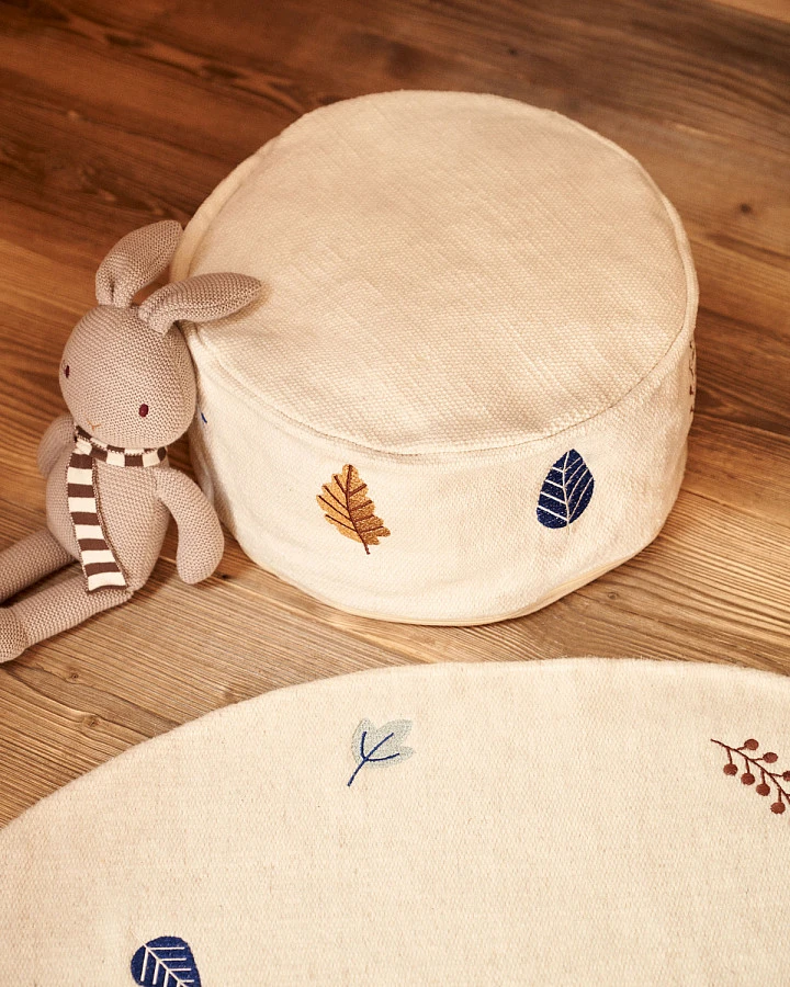 Пуф Yanil Пуф бел.хлопок с вышивкой Ø40см - фото 3