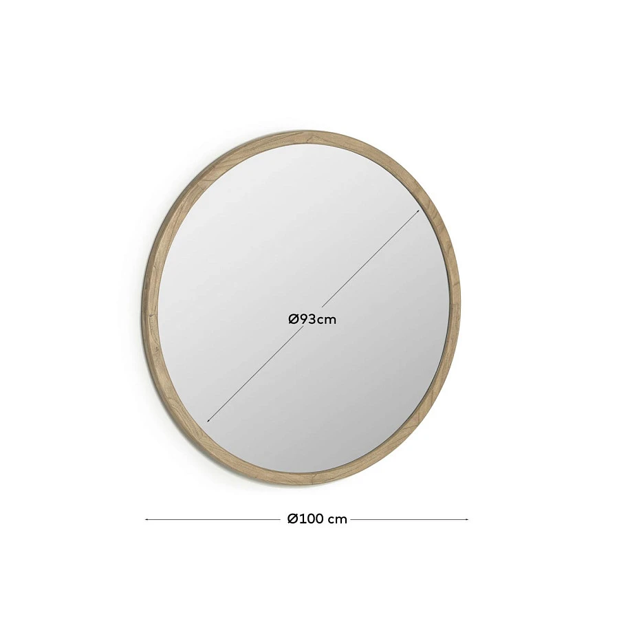 Круглое зеркало Alum из массива минди 100 см - фото 4