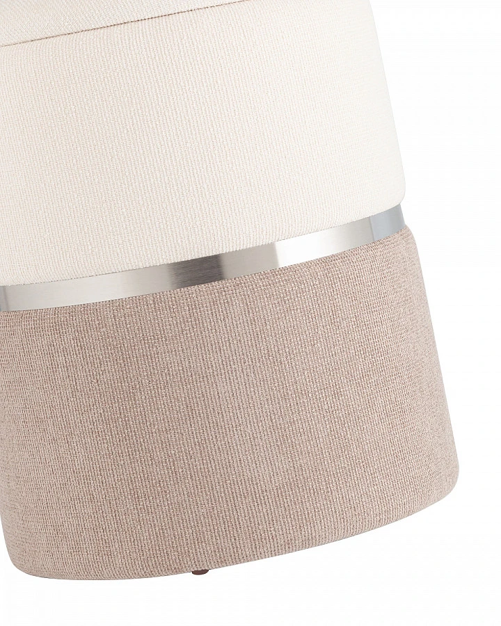 Пуф Кэрри с ящиком серебро шенилл серо-бежевый - фото 5