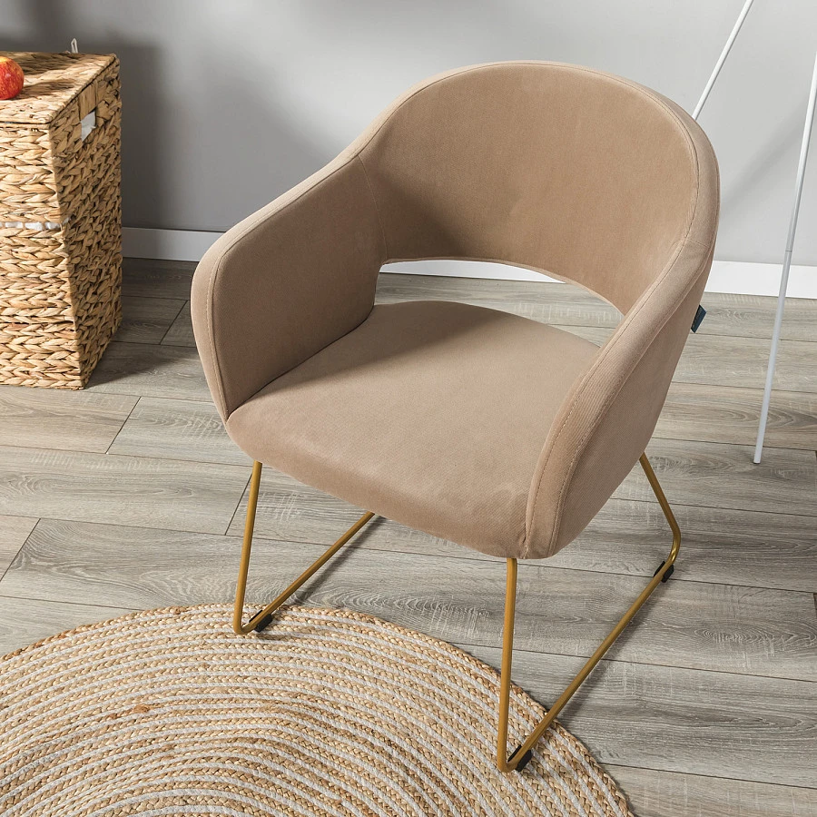 Стул Oscar Diag beige/Линк золото - фото 10