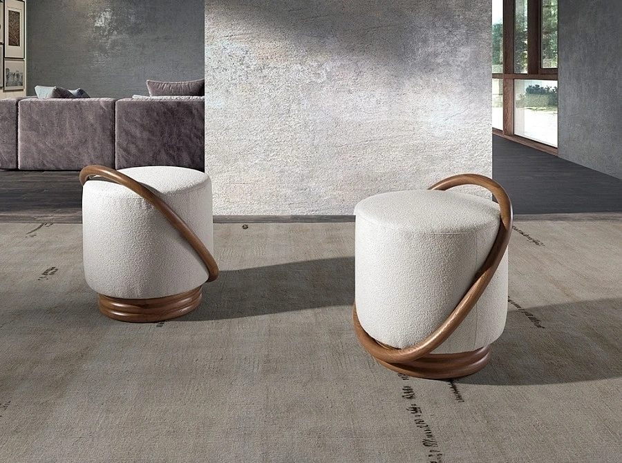 Пуф 5110/ST-21073 белый тканевый - фото 5