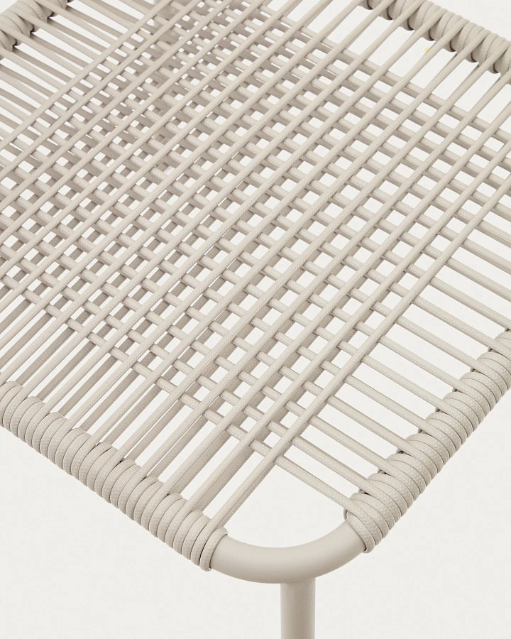 Садовый стул Talaier из искусственного каната и стали бежевого цвета - фото 9