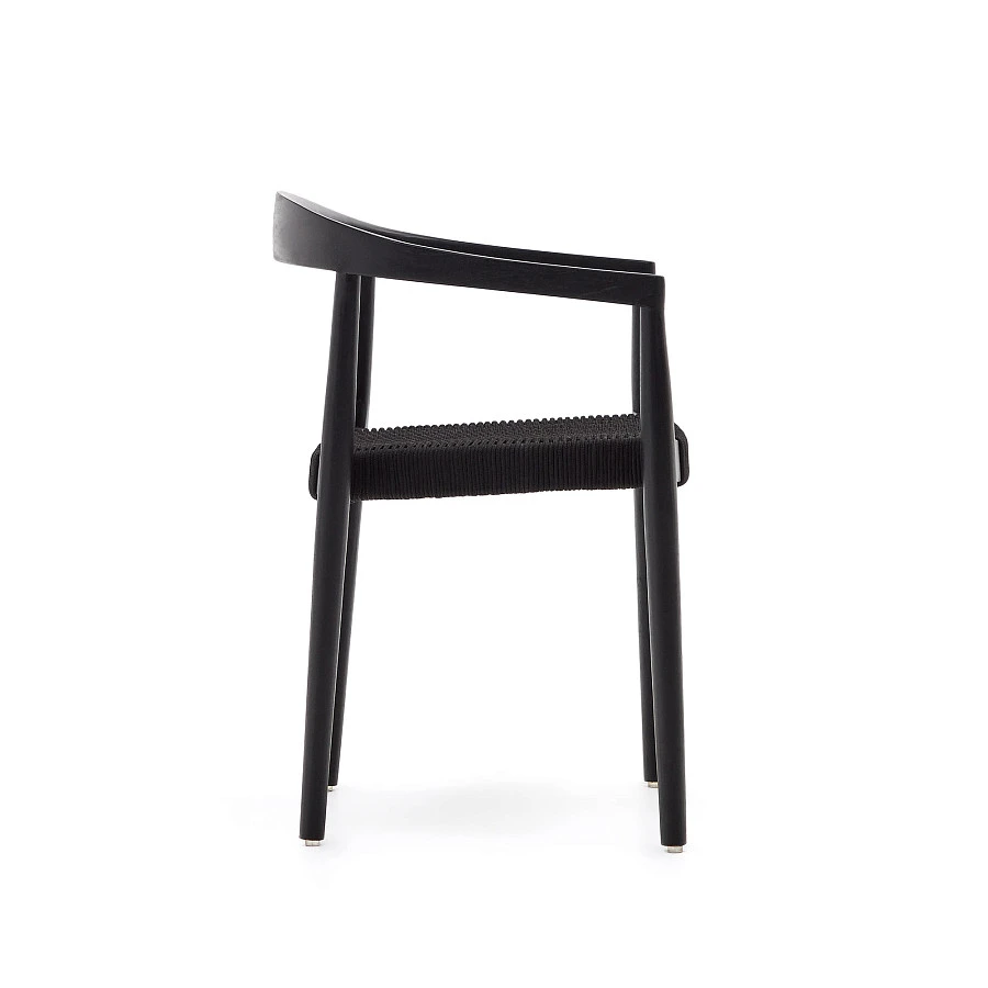 Ydalia Садовый стул из черного тика и черной веревки - фото 3