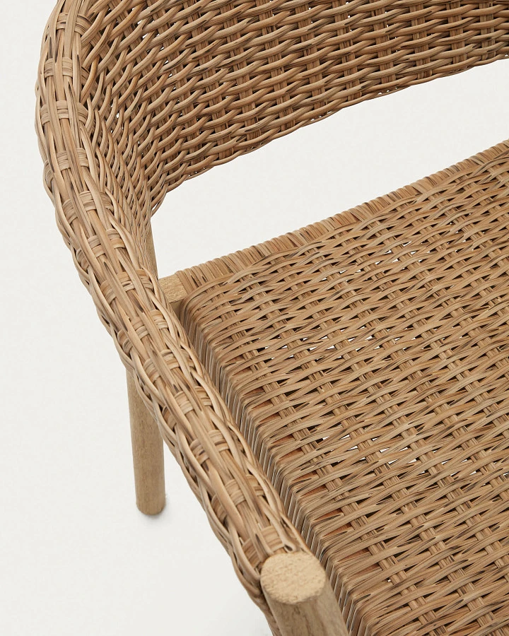 Pola Садовый стул из массива эвкалипта и искусственного ротанга с натуральной отделкой - фото 11