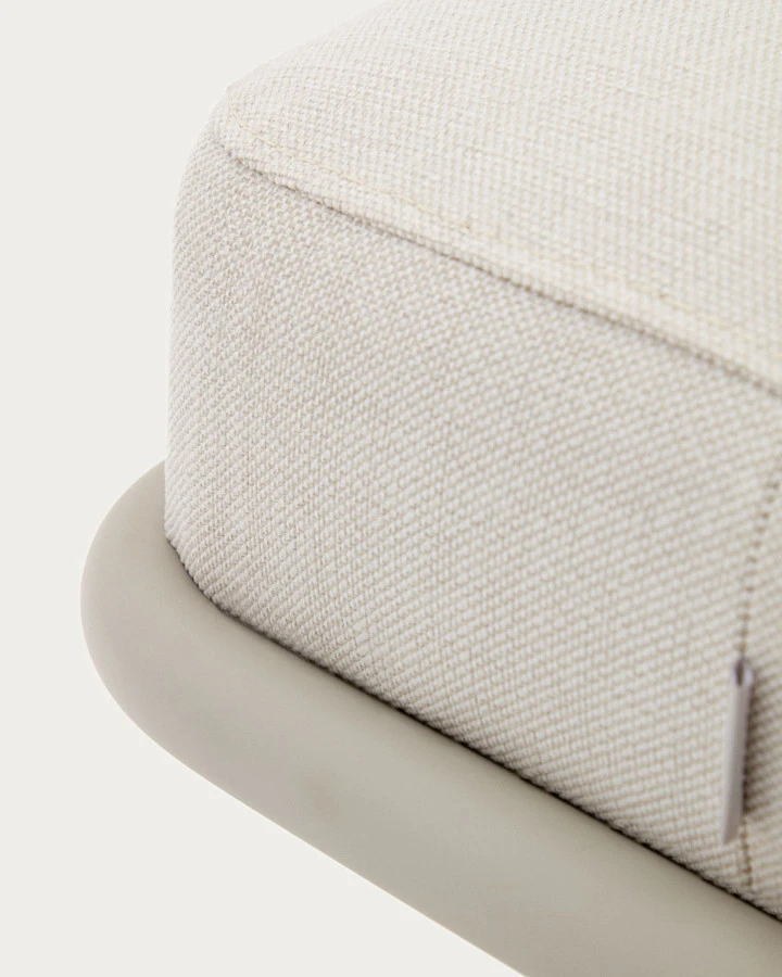 Банкетка Compo из бежевой синели, серые металлические ножки, 130 см - фото 7