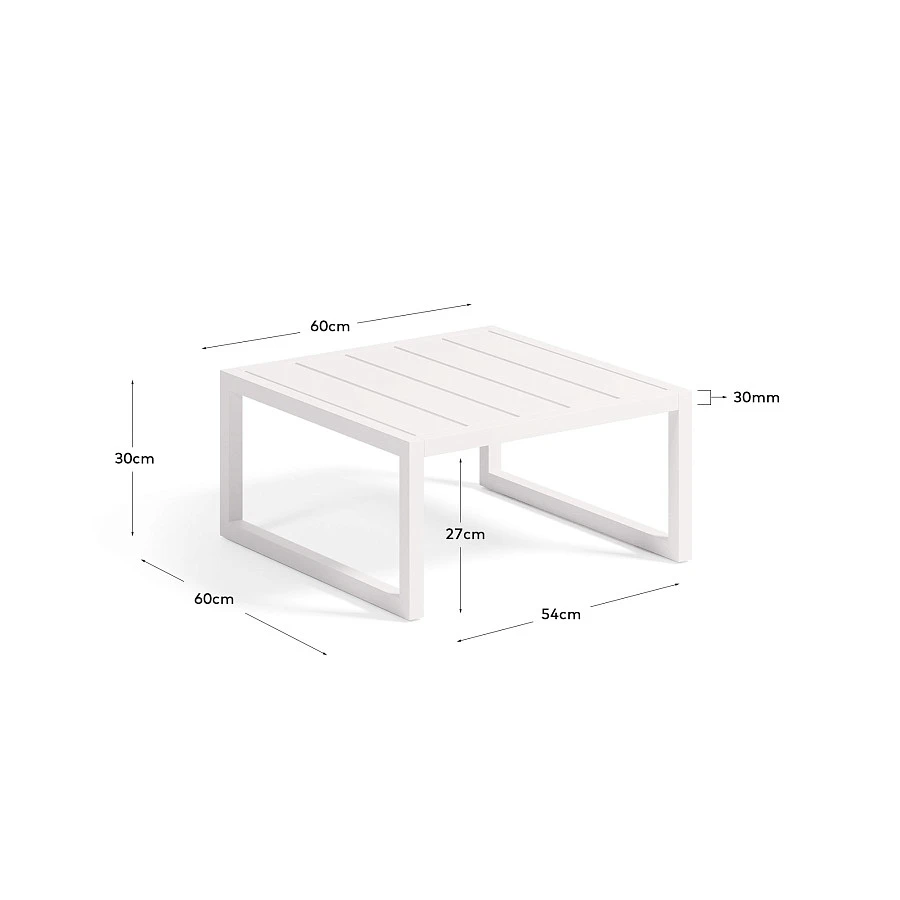 Comova Столик для улицы из белого алюминия 60 x 60 см - фото 3