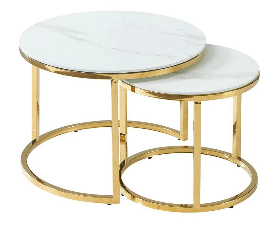 Набор 2стола Селена 60 и 45 см стекло белый