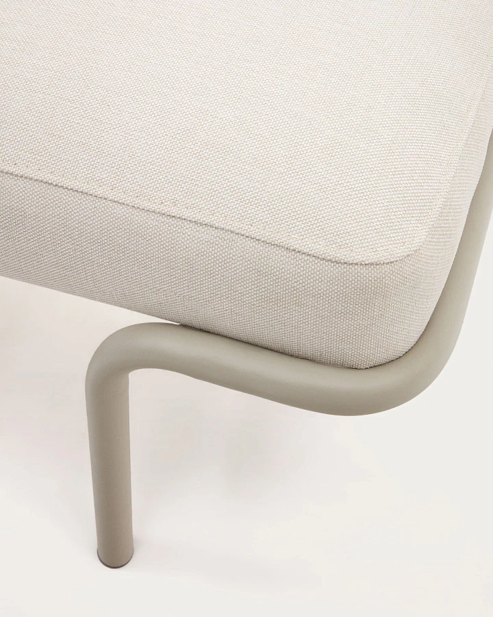 Банкетка Compo из бежевой синели, серые металлические ножки, 130 см - фото 5