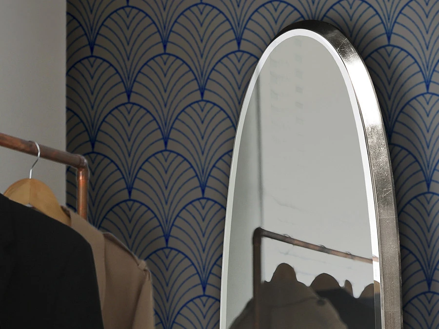 Зеркало Aries овальное 136x36 серебряное - фото 6