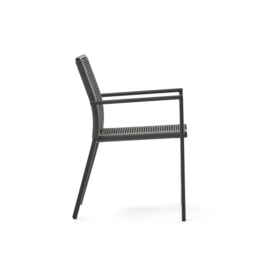 Culip Садовый стул из алюминия и шнура в сером цвете - фото 6