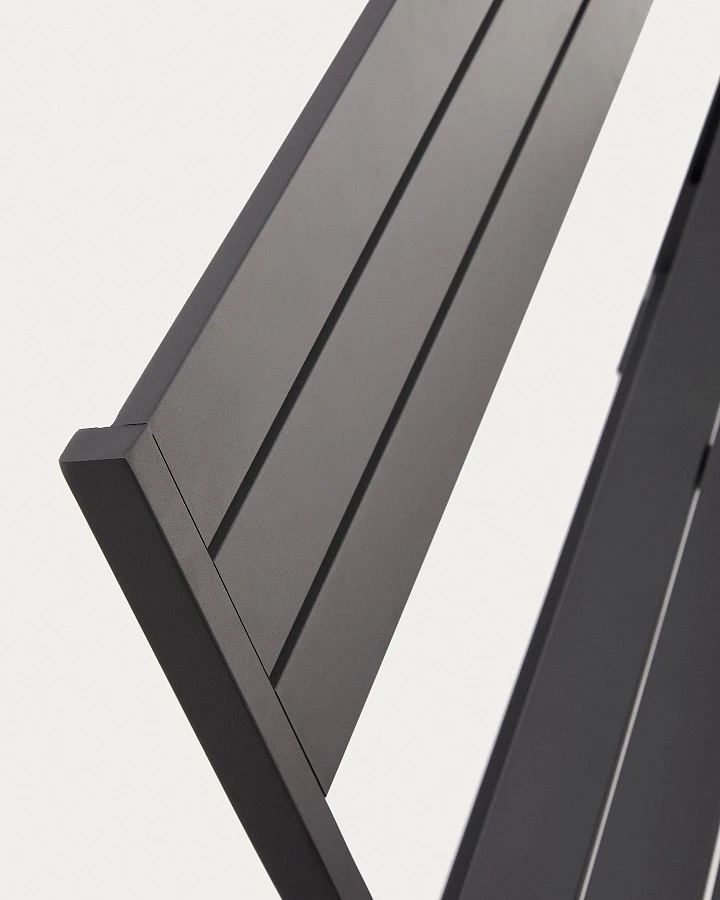 Складная уличная скамейка Torreta из алюминия с черной отделкой - фото 10