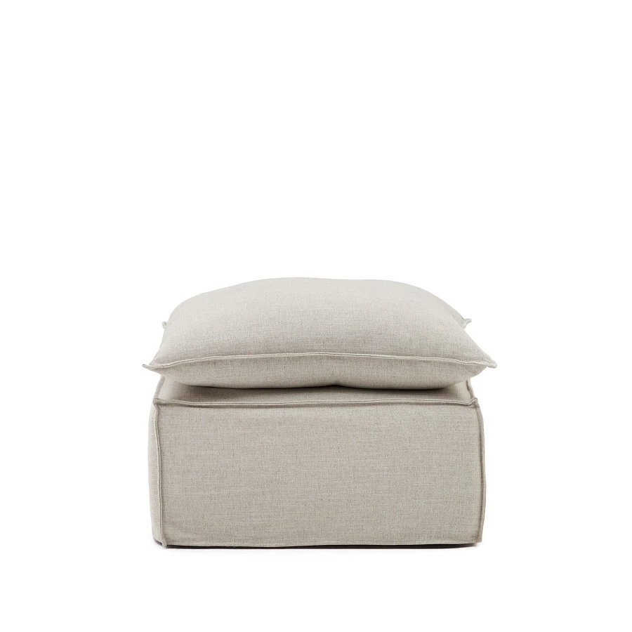 Anarela Пуф со съемным чехлом и льняным чехлом бежевого цвета 80 х 80 см - фото 6