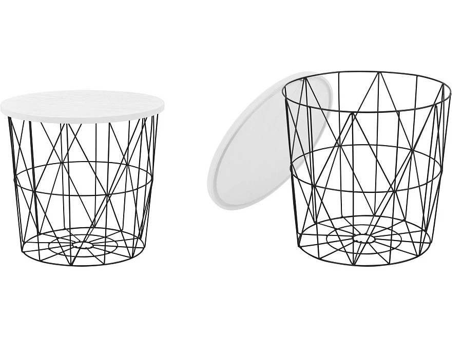 Стол журнальный MARIFFA (белый/черный)