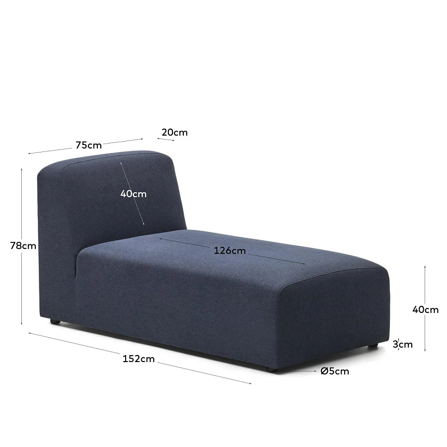 Neom Модуль шезлонга синего цвета 152 x 75 см - фото 8
