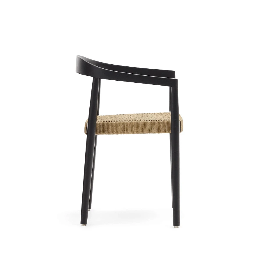 Ydalia Садовый стул из черного тика и натуральной веревки - фото 5